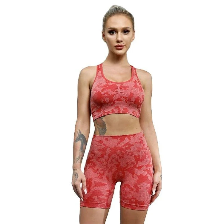Women's High Elastic Sports Bra Set with Thong Wireless Gather Bra Comfortable Stretch Fitness Bra for Ladies