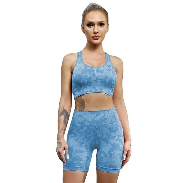 Women's High Elastic Sports Bra Set with Thong Wireless Gather Bra Comfortable Stretch Fitness Bra for Ladies