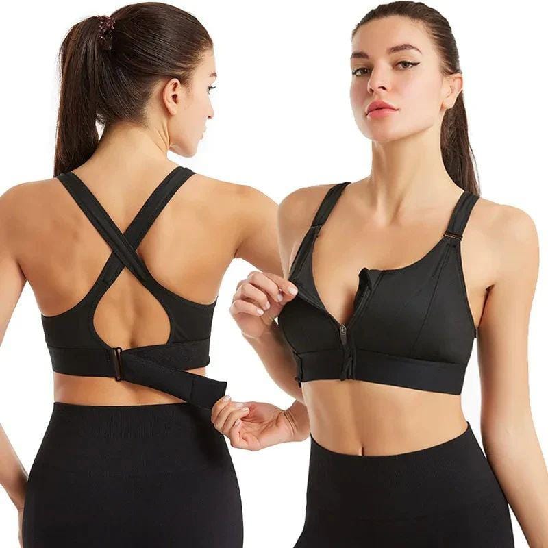 Front Zip Sports Bra for Women – High Support Gym & Yoga Bra (Multi Colours)