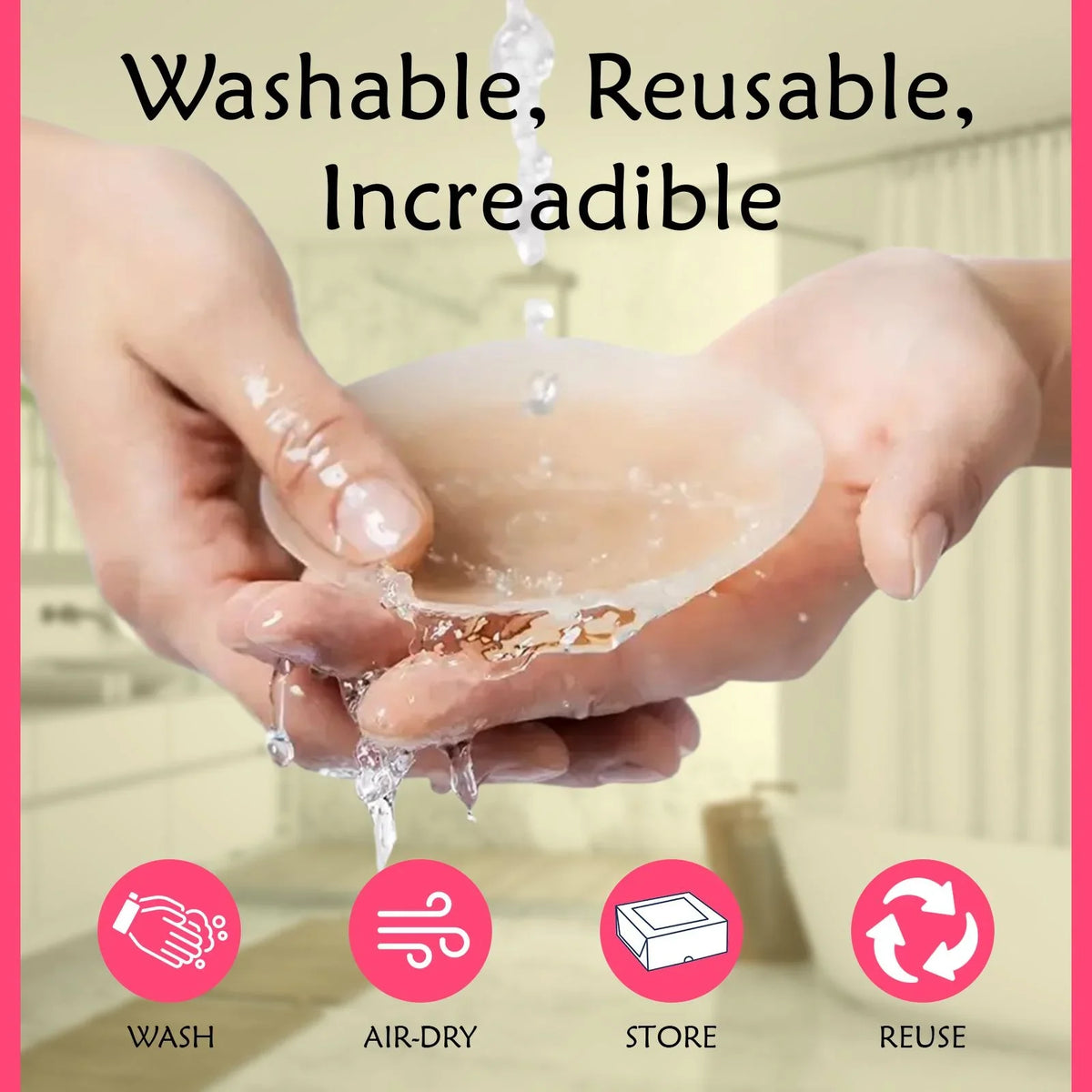 Women's Reusable Silicone Nipple Covers Invisible Nipple Stickers Self Adhesive Bra Pads for Backless Dresses