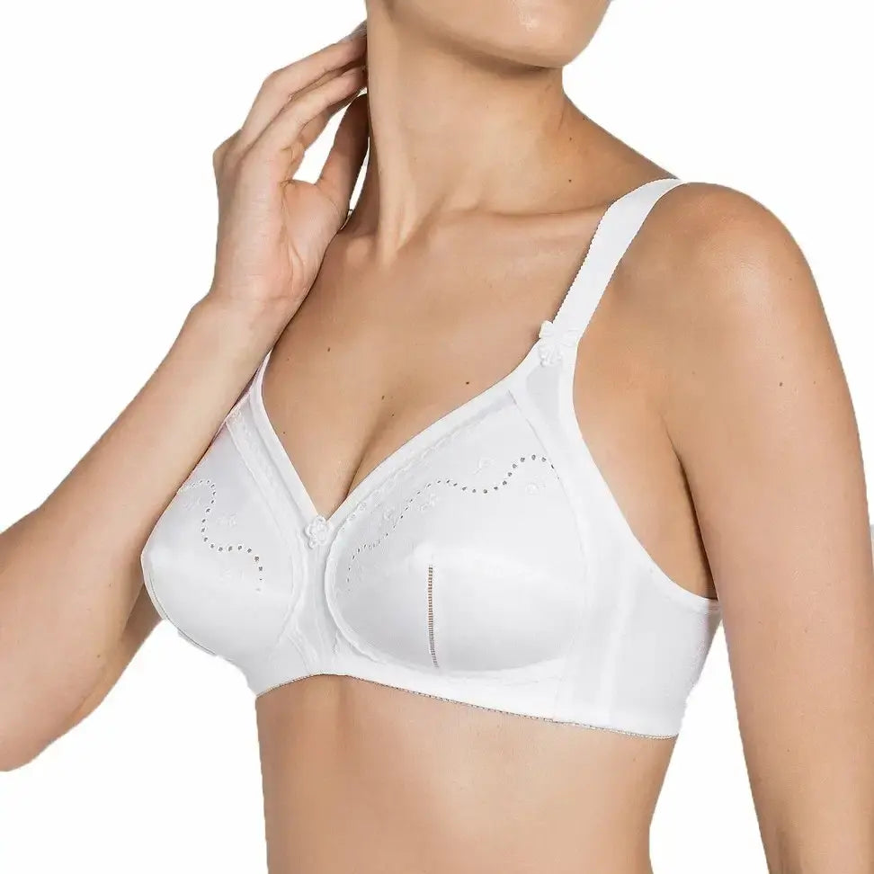 Women's Soft Cotton Embroidered Non Padded Bra Stretchable Straps Easy Fit Skin Friendly Everyday Comfort Bra 32-42