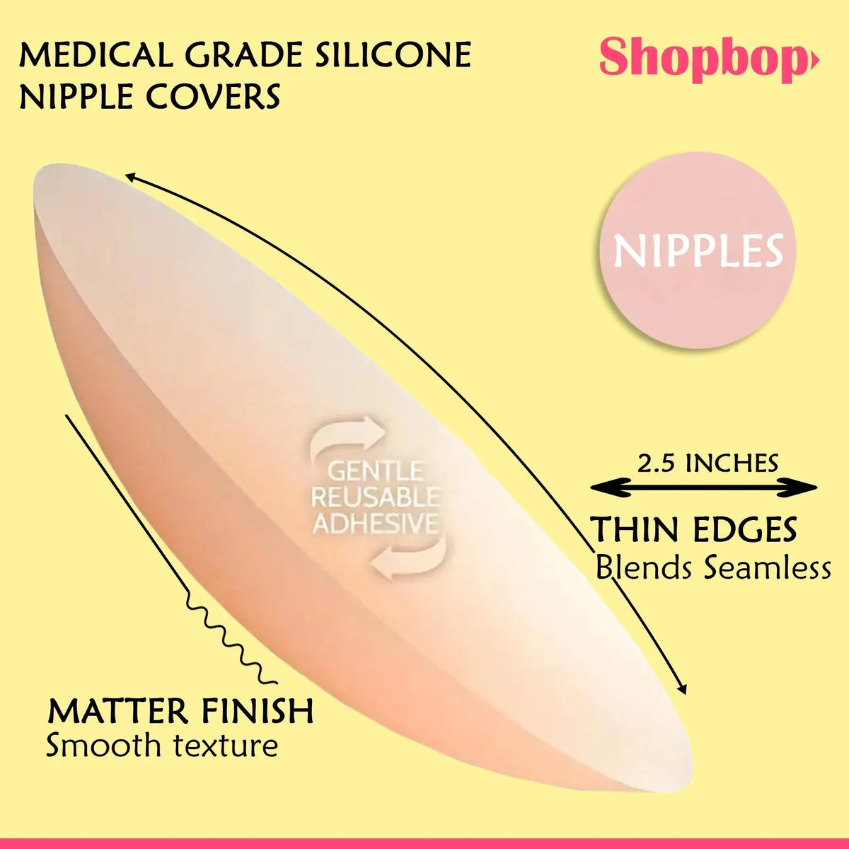 Women's Reusable Silicone Nipple Covers Invisible Nipple Stickers Self Adhesive Bra Pads for Backless Dresses