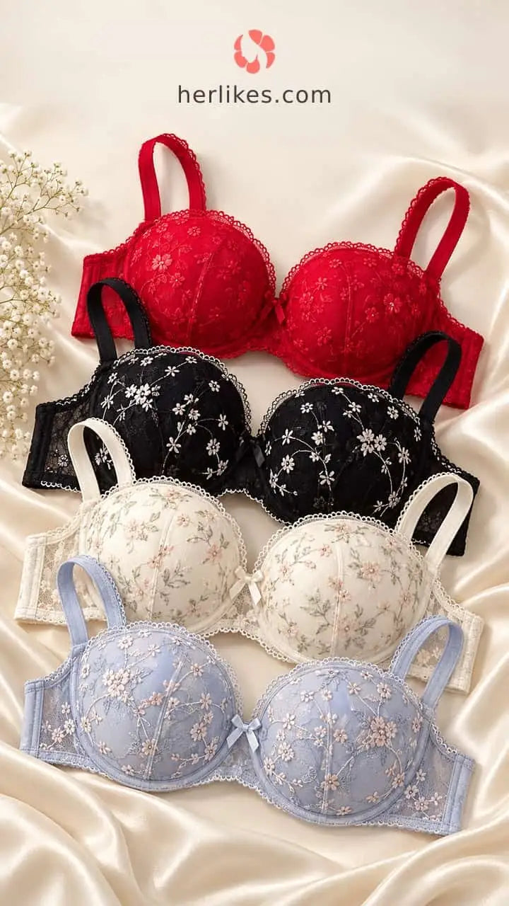 Embroidered Bra & Panty Set