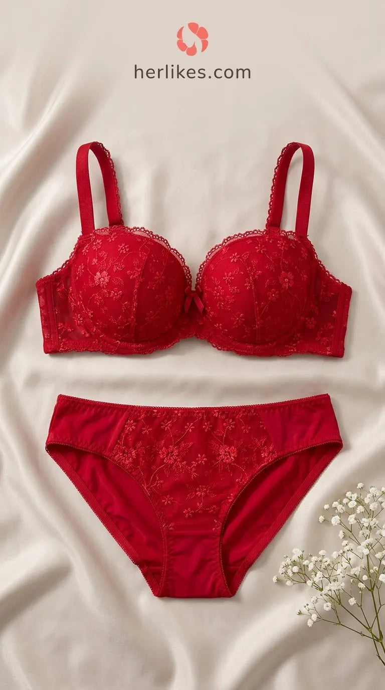 Embroidered Bra & Panty Set