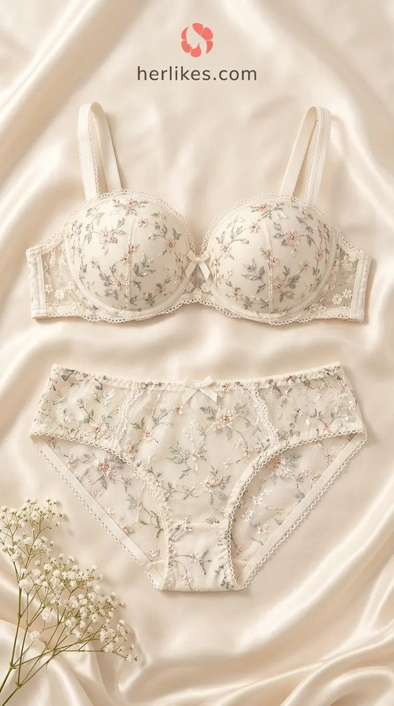 Embroidered Bra & Panty Set