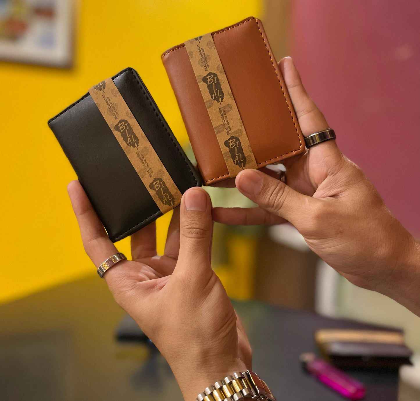 Mini Wallet Plus Card Holder With in  Magnetic Button