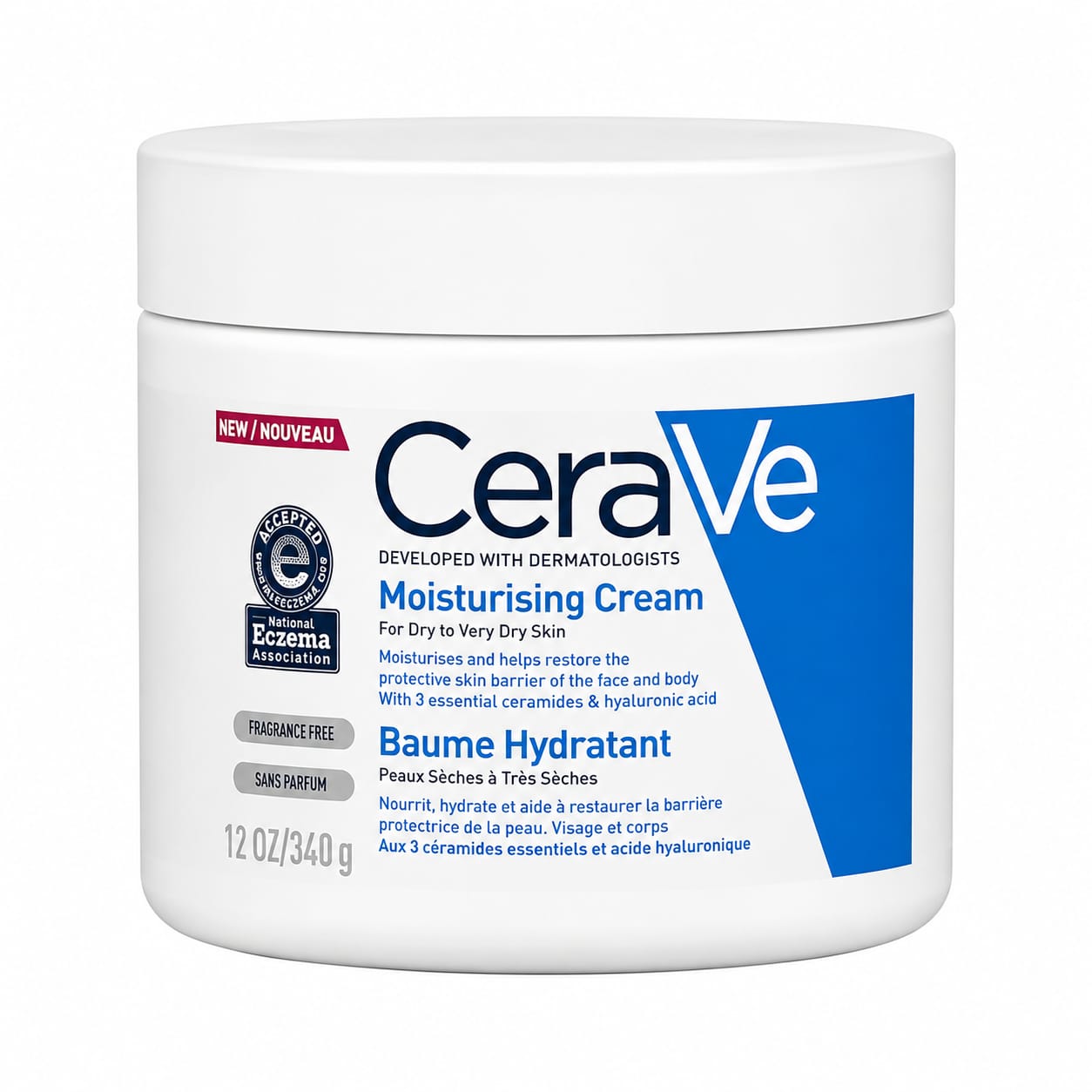 CeraVe Moisturising Cream 340g | Daily Face & Body Moisturizer for Dry to Very Dry Skin