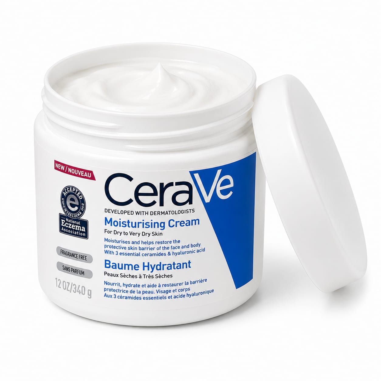 CeraVe Moisturising Cream 340g | Daily Face & Body Moisturizer for Dry to Very Dry Skin