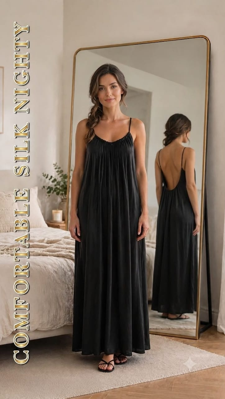 Silk Nighty – Long Satin Night Dress for Women