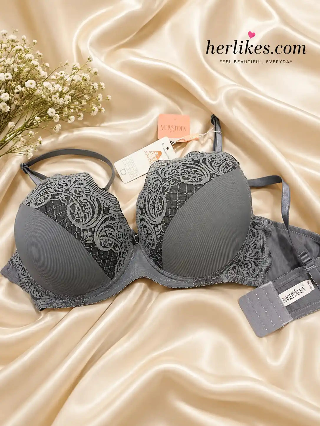 Stylish Floral Lace Bra