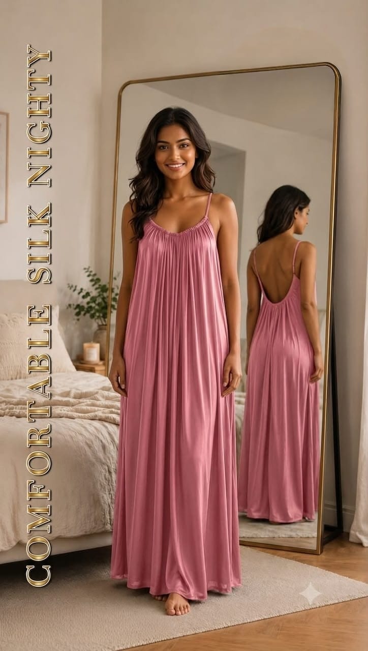 Silk Nighty – Long Satin Night Dress for Women