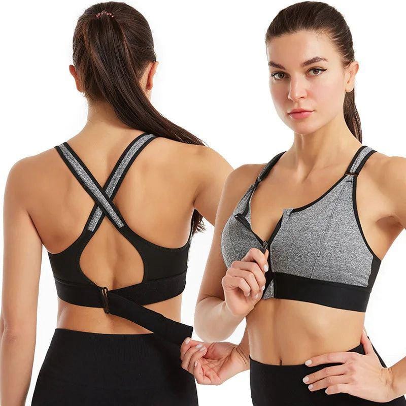 Front Zip Sports Bra for Women – High Support Gym & Yoga Bra (Multi Colours)