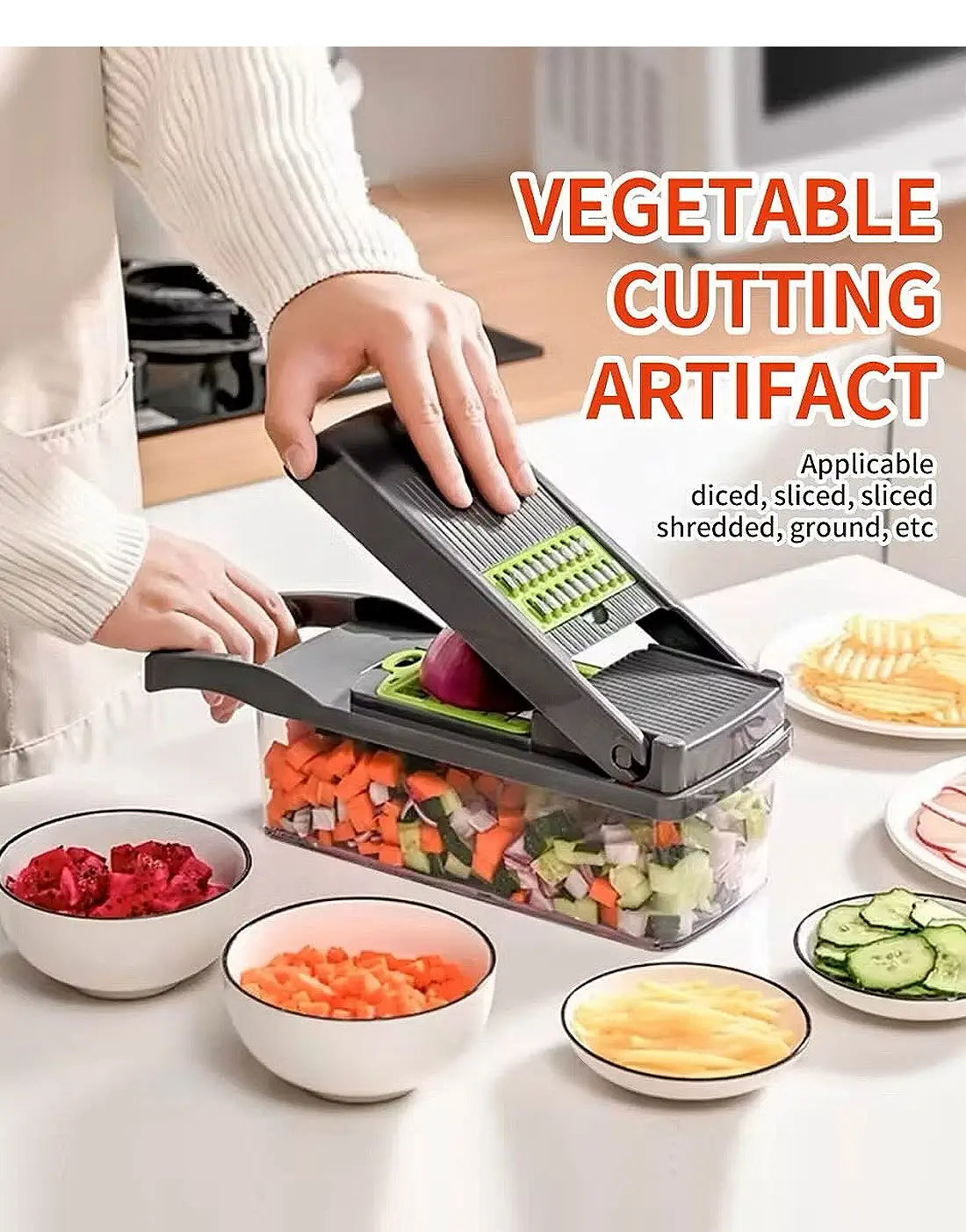 Vegetable Chopper Cutter Food Slicer Multifunctional 16 in 1