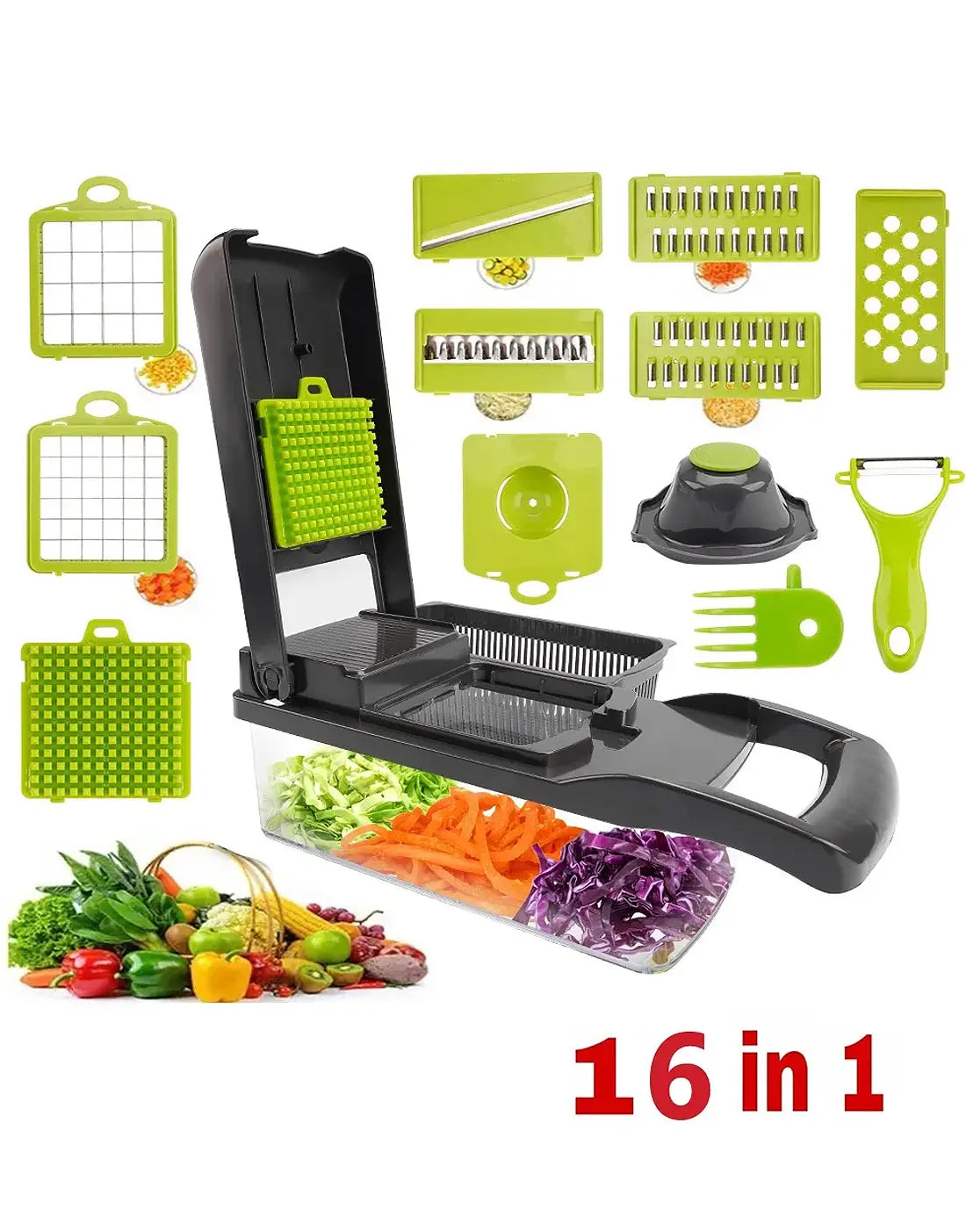 Vegetable Chopper Cutter Food Slicer Multifunctional 16 in 1