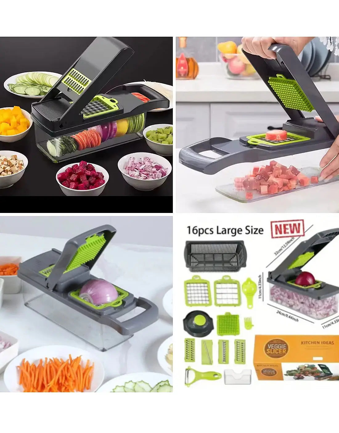 Vegetable Chopper Cutter Food Slicer Multifunctional 16 in 1